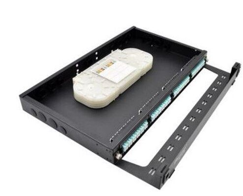 19 "FTTH MPO MTP แผงแพทช์ LC 1U Fiber โมดูลคาสเซ็ท แร็คเมาท์