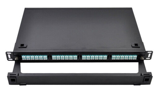 19 "FTTH MPO MTP แผงแพทช์ LC 1U Fiber โมดูลคาสเซ็ท แร็คเมาท์