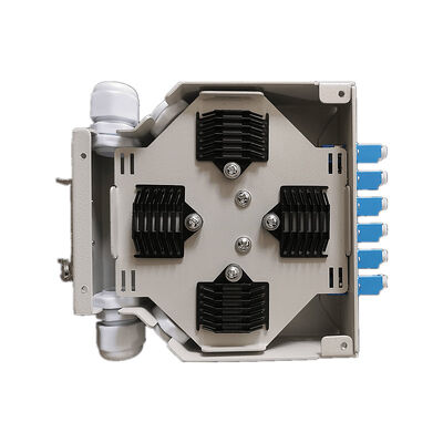 กล่องเทอร์มินัลราง Din ไฟเบอร์ออปติกเหล็กรีดเย็น 12 แกนพร้อมอะแดปเตอร์ Lc Duplex