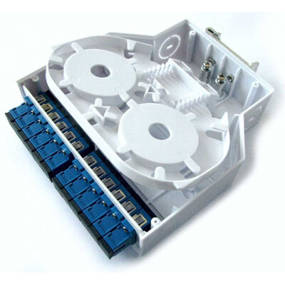 กล่องเทอร์มินัลใยแก้วนำแสงพลาสติก Abs ราง Din 12 อะแดปเตอร์ Lc/Upc Simplex