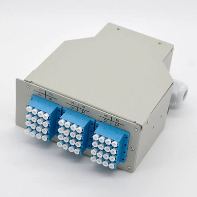12 พอร์ต LC Quad Adapter 48Core กล่องเทอร์มินัลราง DIN ไฟเบอร์ออปติก