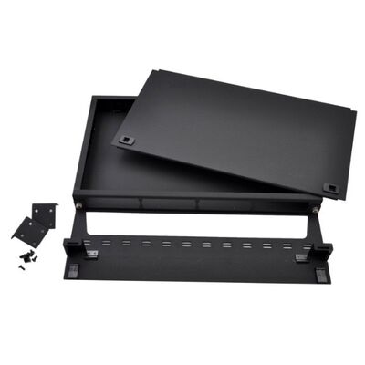 1U MTP โมดูลคาสเซ็ท 96F MPO เป็น LC Patch Panel แร็คเมาท์ สีดำ
