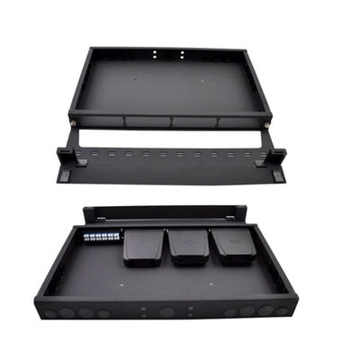 1U MTP โมดูลคาสเซ็ท 96F MPO เป็น LC Patch Panel แร็คเมาท์ สีดำ