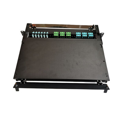 19 "แผงแพทช์ไฟเบอร์ LC MTP MPO 1U กล่องเลิกจ้างไฟเบอร์โลหะ