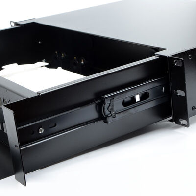 48 พอร์ต 2U Fiber Optic Enclosure SC Simplex / LC Duplex Sliding Patch Panel