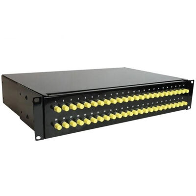 19" 2U Fiber Patch Panel แร็คเมาท์ Fixed Type 48 Core FC Adapter