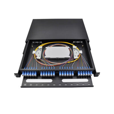กล่องเลิกจ้างใยแก้วนำแสง MPO แผงแพทช์ Splice 24 พอร์ต SC Simplex