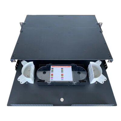 2U MPO MTP แผงแพทช์ APC SC Duplex Fiber Enclosure แร็คเมาท์