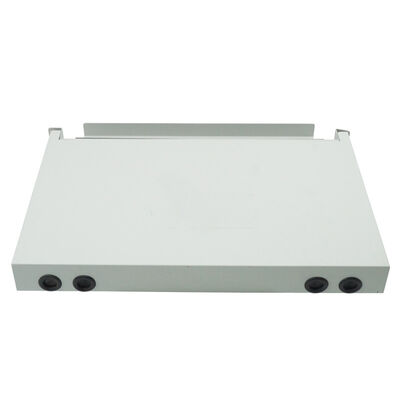 แผงแพทช์ไฟเบอร์ออปติก ODF สีขาวสไลด์ 1U 12 พอร์ตแผงแพทช์ Mount Rack