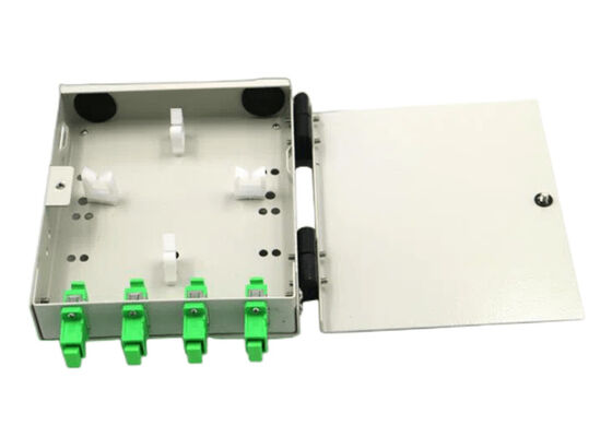 กล่องเลิกจ้างไฟเบอร์แบบติดผนังขนาดเล็ก 4 พอร์ต SC Clamshell FTTD