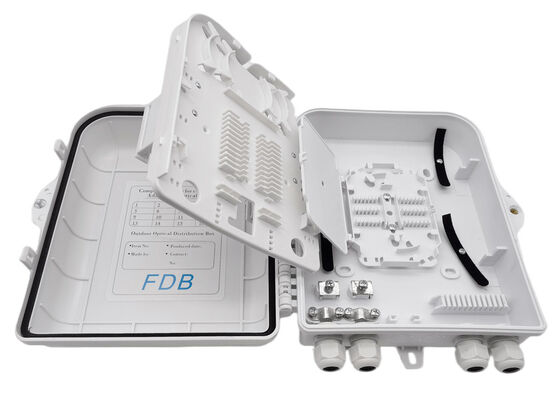 กล่องแยกไฟเบอร์ออปติกสีขาว LC 1x16 PLC Splitter Wall Mount