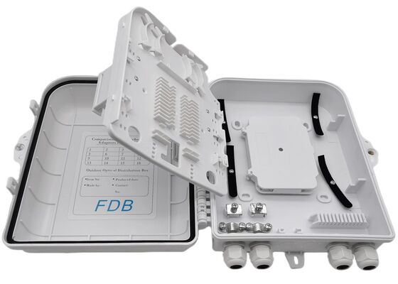 กล่องแยกไฟเบอร์ออปติกสีขาว LC 1x16 PLC Splitter Wall Mount