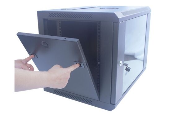 9U Server Rack Cabinet 19" Wall Mount ถอดได้สีดำ Data Cabinet/Network Rack