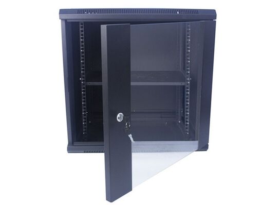 12U ประตูกระจกติดผนังตู้เซิร์ฟเวอร์เครือข่ายตู้แร็ค 19 นิ้ว 600x450
