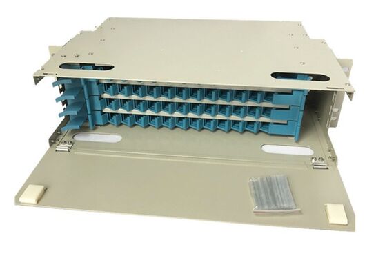หน่วยกระจายออปติก ODF Singemode 48 พอร์ตแผงแพทช์ไฟเบอร์ออปติก LC