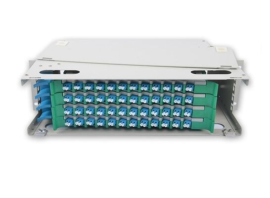 หน่วยกระจายออปติก ODF Singemode 48 พอร์ตแผงแพทช์ไฟเบอร์ออปติก LC