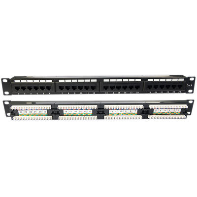 แผงแพทช์ Keystone เปล่า 1U ไม่หุ้มแผงแพทช์ 24 พอร์ต CAT5E