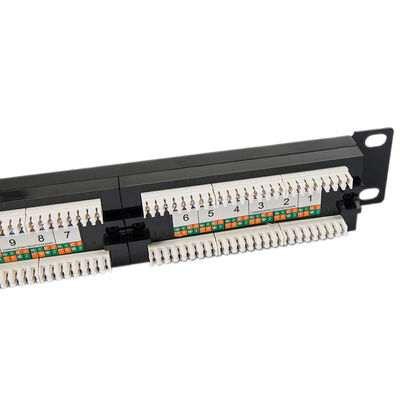 แผงแพทช์ Keystone เปล่า 1U ไม่หุ้มแผงแพทช์ 24 พอร์ต CAT5E
