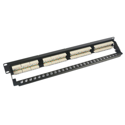 1U 24 พอร์ต Keystone Unshielded Patch Panel Keystone RJ45 DustProof
