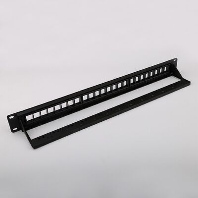 1RU Network Patch Panel C5e Blank Frame 24 Port Patch Panel ยกเลิกการโหลด