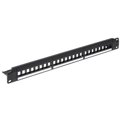 1RU Network Patch Panel C5e Blank Frame 24 Port Patch Panel ยกเลิกการโหลด