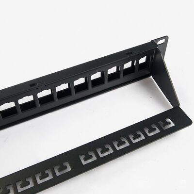 แผงแพทช์เครือข่ายเปล่า Unshielded RJ45 24 Port 1U Patch Panel