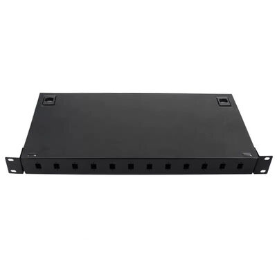 แผงแพทช์ Mount Rack โลหะ 12 LC Duplex Coupler กล่องเลิกจ้าง FTTH
