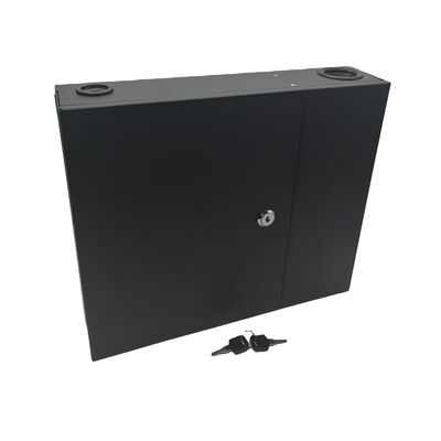 12/24/48cores 2door Black Optical Wall Mount Fiber Enclosure พร้อม Spools และ Adapter Plate