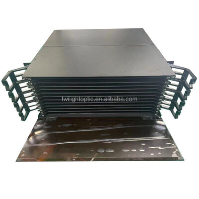 แผงแพทช์ไฟเบอร์ออปติก LC Duplex 430x200x46mm สำหรับสายเคเบิลเครือข่าย