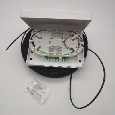 6Cores LC/APC พรีคอนเนคเตอร์ออฟติค แจกจําหน่ายกล่อง 6Fibers Wall Outlet PTO Box