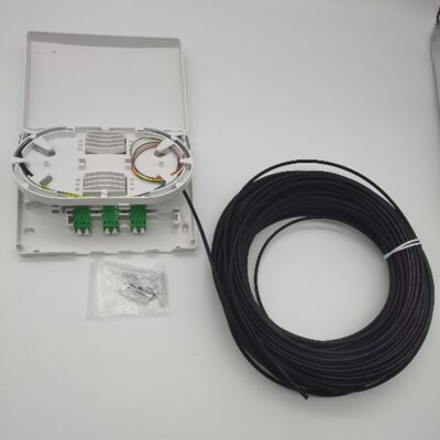 6Cores LC/APC พรีคอนเนคเตอร์ออฟติค แจกจําหน่ายกล่อง 6Fibers Wall Outlet PTO Box