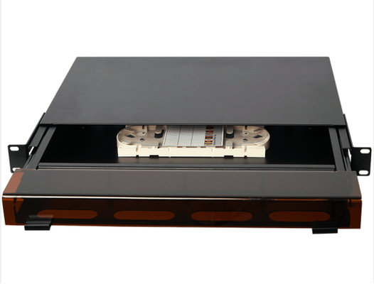 1U 96 Cores MTP MPO -LC แพทช์แพนล์ ODF ชาซิส กล่องชนิดเลื่อนด้วยฝุ่นปกสําหรับ 4 คาเซ็ต