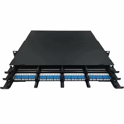 1U 144 Cores MTP MPO -LC แพทช์แพนล์ ODF ชาซีเรือนชนิดเลื่อนสําหรับ 12 แคสเซ็ต